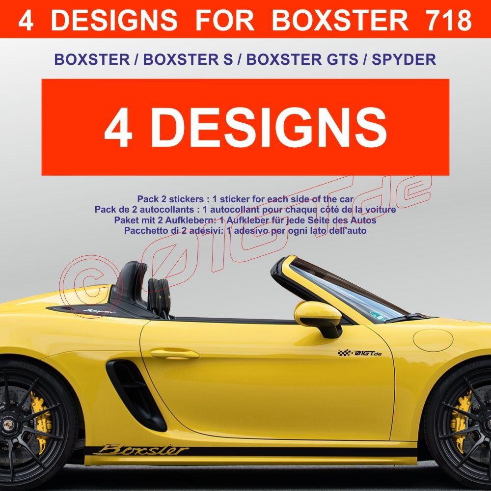 【SALE】May J.さん掲載10ページSET（ポスターサイズ） BOXSTER 718 981 - 4 Designs side skirt decals kit for