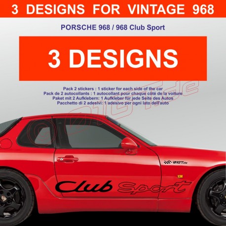 968 Seitenstreifen Aufkleber für PORSCHE 968