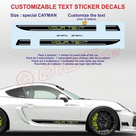 CAYMAN Customizable side skirt decals kit - Design 3