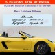 2 BOXSTER Aufkleber Logo für Porsche Boxster S / GTS / Speedster