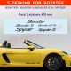 2 stickers logo BOXSTER 45 cm pour Porsche Boxster S GTS Speedster