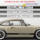Anpassbar Seitenstreifen Aufkleber für PORSCHE 911G 930 TURBO