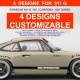 Kit sticker personnalisable bicolore pour bas de caisse de PORSCHE 911G 930 TURBO