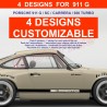 Zweifarbig Anpassbar Seitenstreifen Aufkleber für PORSCHE 911G 930 TURBO
