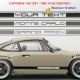 Kit sticker personnalisable bicolore pour bas de caisse de PORSCHE 911G 930 TURBO