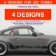 TURBO Seitenstreifen Aufkleber für PORSCHE 930 Turbo
