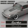 Sunstrip with Customizable Text with lettering in the 930 TURBO Porsche style