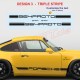 Anpassbar Seitenstreifen Aufkleber für PORSCHE 911 964 RS