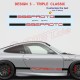 Zweifarbig Anpassbar Seitenstreifen Aufkleber für PORSCHE 911 996