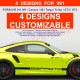 Anpassbar Seitenstreifen Aufkleber für PORSCHE 911 991