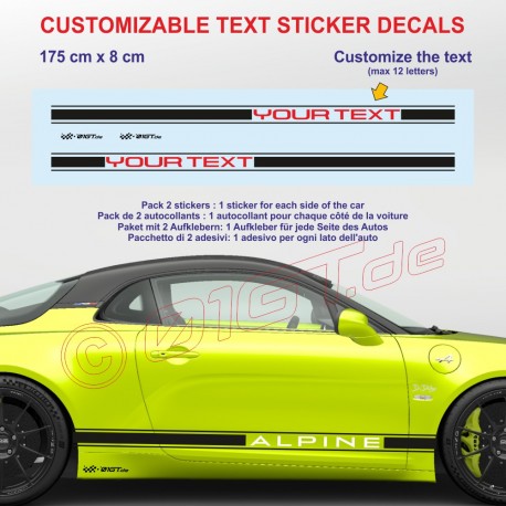Two-Tones Customizable side skirt decals kit for ALPINE A110