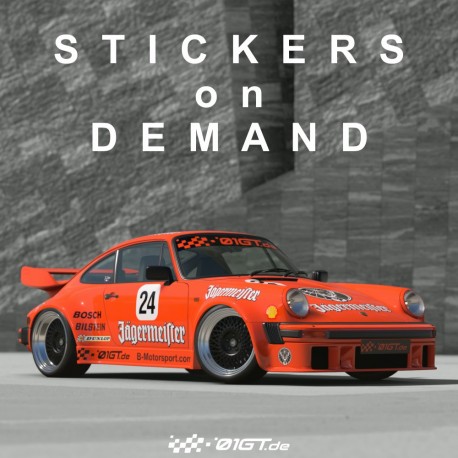 Aufkleber auf Anfrage für Sportwagen - Racing Trackday Restomod Rennsport