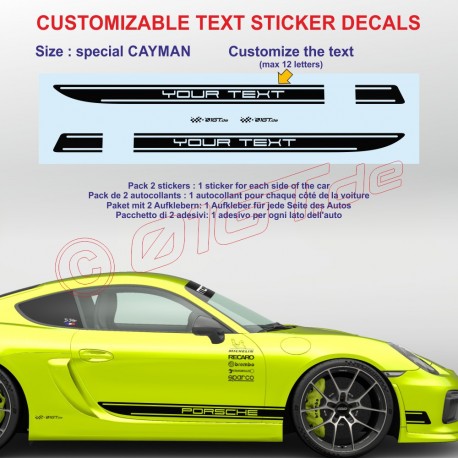 CAYMAN Customizable side skirt decals kit - Design 3