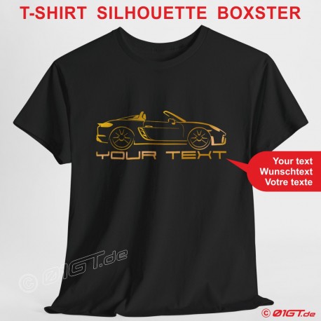 T-shirt with PORSCHE 718 BOXSTER silhouette - Customizable Text