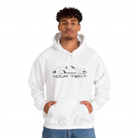 Hoodie with PORSCHE 718 BOXSTER silhouette - Customizable Text