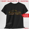 T-shirt with PORSCHE 911 DUCKTAIL silhouette - Customizable Text