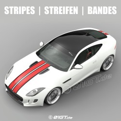 Dopple streifen 40 cm Breite Aufkleber Logo für JAGUAR F-TYPE