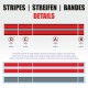 Double stripe wide 40 cm sticker decal  for JAGUAR F-TYPE