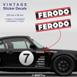 Kit de 2 autocollant FERODO 25 cm pour Porsche