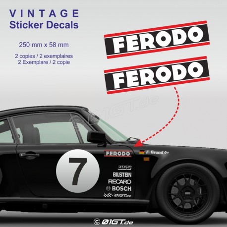 Kit de 2 autocollant FERODO 25 cm pour Porsche