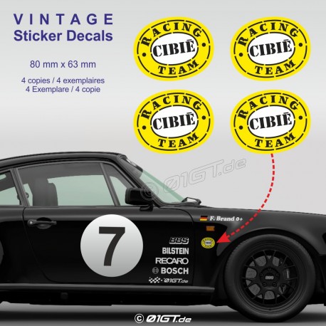 Cibié 4 vintage sticker decals for PORSCHE
