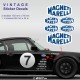 MAGNETI MARELLI design 2 - pack of 6 vintage sticker decals for PORSCHE