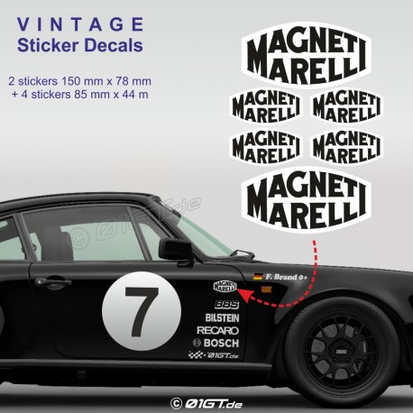 MAGNETI MARELLI design 3 - 6 vintage Aufkleber für PORSCHE