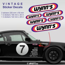 WYNN'S - Lot de 6 stickers pour Porsche Vintage