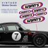 WYNN'S - 6 vintage Aufkleber für PORSCHE