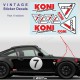 Kit de 10 autocollants KONI vintage pour Porsche