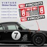 FACOM - Kit de 8 autocollant vintage pour Porsche