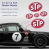STP RACING - Kit de 5 autocollant vintage pour Porsche
