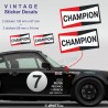 CHAMPION RACING - 4 Oldtimer Aufkleber für PORSCHE