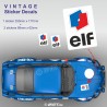 ELF VINTAGE - 3 Oldtimer Aufkleber für PORSCHE und ALPINE