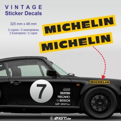 MICHELIN - Kit de 2 autocollant vintage pour Porsche