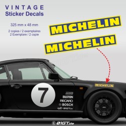 MICHELIN - Kit de 2 autocollant 80's pour Porsche