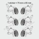 MICHELIN - Kit de 6 autocollant vintage pour Porsche
