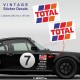 TOTAL - 2 Racing Oldtimer Aufkleber für PORSCHE