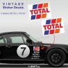 TOTAL - 2 Racing Oldtimer Aufkleber für PORSCHE