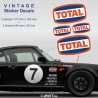 TOTAL - 4 Racing Oldtimer Aufkleber für PORSCHE