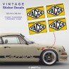 YACCO 70's - 4 Racing Oldtimer Aufkleber für PORSCHE