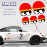 MICHELIN - 5 Racing Oldtimer Aufkleber für PORSCHE