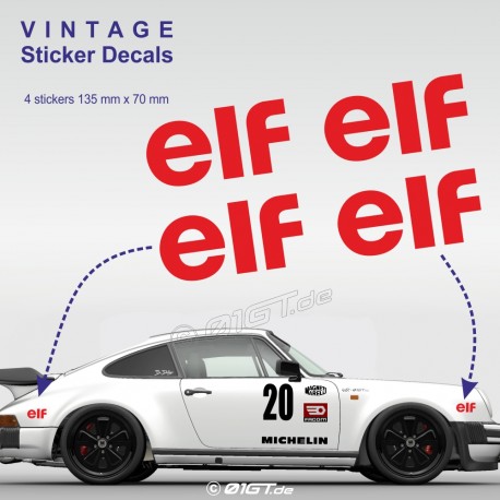 GITANES - 2 vintage sticker decals 30 cm for PORSCHE