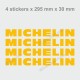 MICHELIN - Kit de 4 autocollant vintage pour Porsche