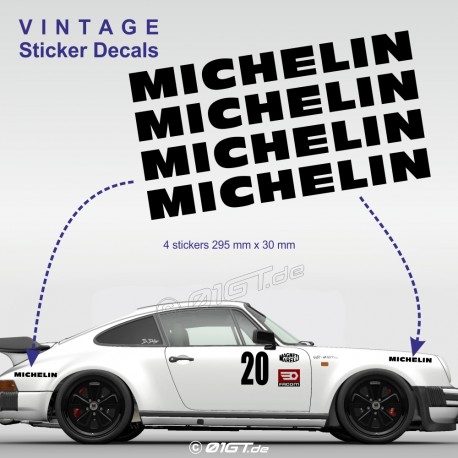 MICHELIN - 4 vintage sticker decals for PORSCHE
