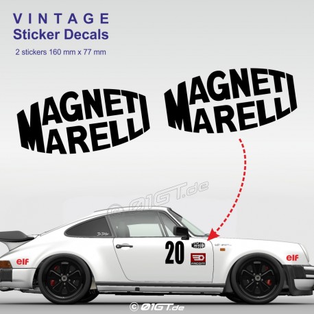 MAGNETI MARELLI - 2 Racing Oldtimer Aufkleber für PORSCHE