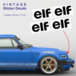 ELF - 4 Racing Oldtimer Aufkleber 14cm für PORSCHE
