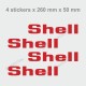 SHELL - 4 vintage sticker decals for PORSCHE