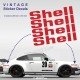 SHELL - 4 vintage sticker decals for PORSCHE