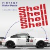 SHELL - 4 vintage sticker decals for PORSCHE